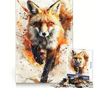Rompecabezas Splash Watercolor Fox para Adolescentes, 1000 Piezas, lógica Clara, diversión Tranquila, Corte, cálida Sorpresa 38x52cm