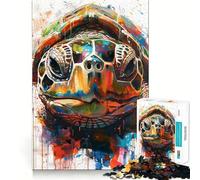 Rompecabezas Splash Watercolor Turtle para Adolescentes, 1000 Piezas, lógica Clara, diversión Tranquila, Corte, cálida Sorpresa 50x75cm
