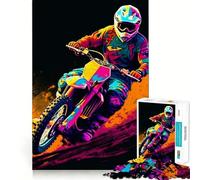 Rompecabezas Splashes Motocross de 1000 Piezas para Adultos y Adolescentes Juguete cognitivo, Entretenimiento, diversión, Montaje de Patrones, Regalo Festivo 50x75cm