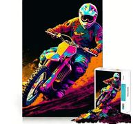 Rompecabezas Splashes Motocross para Adolescentes, 1000 Piezas, fortalece la Memoria, Simple, Divertido, de Calidad, Regalo Memorable 38x52cm