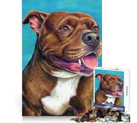 Rompecabezas Staffordshire Bull Terrier de 1000 Piezas para Adolescentes Juguete para desarrollar la Mente Divertido y Original Diseño para armar Regalo Elegante 50x75cm