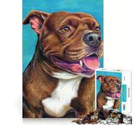 Rompecabezas Staffordshire Bull Terrier de 1000 Piezas para Adolescentes Juguete para desarrollar la Mente Divertido y Original Diseño para armar Regalo Elegante 50x75cm