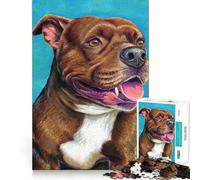 Rompecabezas Staffordshire Bull Terrier de 1000 Piezas para Adolescentes Refuerza la Memoria Tranquilo y Sereno Borde de Calidad Regalo Ideal para Pedir un Deseo a Papá Noel 38x52cm