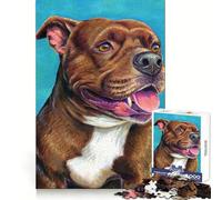 Rompecabezas Staffordshire Bull Terrier de 1000 Piezas para Adolescentes Refuerza la Memoria Tranquilo y Sereno Borde de Calidad Regalo Ideal para Pedir un Deseo a Papá Noel 38x52cm
