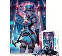 Rompecabezas Steampunk Anime Girl de 1000 Piezas para Adultos, Juguete de lógica aguda, Entretenimiento en el hogar, Corte preciso, Regalo sincero 38x52cm