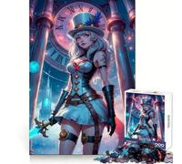 Rompecabezas Steampunk Anime Girl para Adultos, 1000 Piezas, Rompecabezas Mental, Divertido y Relajante, Imagen para armar, cálida Sorpresa 38x26cm