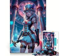 Rompecabezas Steampunk Anime Girl para Adultos, 1000 Piezas, Rompecabezas Mental, Divertido y Relajante, Imagen para armar, cálida Sorpresa 38x26cm