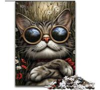 Rompecabezas Steampunk Cat de 1000 Piezas para Adultos y Adolescentes, colección de Artistas, Juego Intelectual, Bellas Artes (26x38cm)