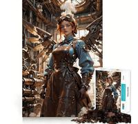 Rompecabezas Steampunk Chica con Alas Mecánicas para Adultos 1000 Piezas Refuerza la Memoria Relajante Divertido Borde Calidad Encantador Regalo 50x75cm