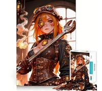 Rompecabezas Steampunk Chica con Llave Inglesa para Adultos, 1000 Piezas, Juguete de Lógica Afilada, Divertido, De Corte Preciso, Regalo Memorable 38x52cm