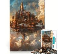 Rompecabezas Steampunk City At Clouds de 1000 Piezas para Adultos Mejora la Memoria Diversión en Familia Diseño para armar Elige tu Deseo de Papá Noel 38x26cm