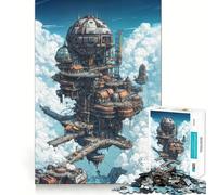 Rompecabezas Steampunk Ciudad en el Cielo, 1000 Piezas para Adolescentes, Juguete para estimular la lógica, Juego Relajante, Arte de Borde Premium, Coleccionable 38x52cm