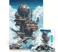 Rompecabezas Steampunk Ciudad en el Cielo de 1000 Piezas para Adolescentes Juguete para desarrollar la lógica y la Capacidad de relajación Corte preciso Regalo clásico 38x26cm