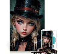 Rompecabezas Steampunk con Retrato de Mujer para Adolescentes, 1000 Piezas, Juguete para ejercitar la Mente, Actividad para el hogar, decoración de Pared con Corte de precisión 38x52cm