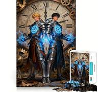 Rompecabezas Steampunk de 1000 Piezas con Caballeros y energía mágica para Adolescentes Juego Inteligente para Crear vínculos afectivos Obra de Arte para armar 38x52cm