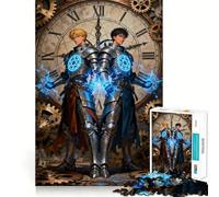 Rompecabezas Steampunk de 1000 Piezas con Caballeros y energía mágica para Adolescentes Juguete para aliviar el estrés Diseño artístico y fácil de Usar 50x75cm