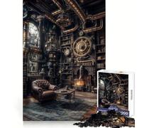 Rompecabezas Steampunk de 1000 Piezas con diseño de Biblioteca y sillón, Ideal para Adolescentes Relájate, Mejora tu Mente y CREA una Obra de Arte nítida 50x75cm