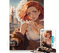 Rompecabezas Steampunk de 1000 Piezas con diseño de Mujer Anime Sexy para Adultos Juguete Inteligente, Divertido y silencioso Corte preciso 38x26cm