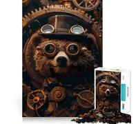 Rompecabezas Steampunk de 1000 Piezas con diseño de Oso Animal para Adultos Ideal para Mejorar la Memoria y Disfrutar en Familia Diseño para armar Elige tu Deseo de Papá Noel 38x52cm