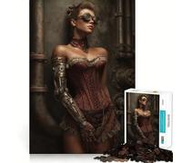 Rompecabezas Steampunk de 1000 Piezas con Figura de Mujer con Brazo mecánico para Adultos y Adolescentes Ideal para ejercitar la Memoria y relajar la Mente 50x75cm