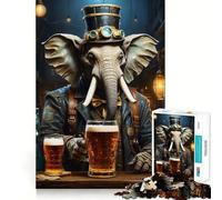 Rompecabezas Steampunk de 1000 Piezas con Forma de Elefante cervecero para Adultos Juguete para ejercitar la Mente Diseño de fácil Montaje Regalo de Temporada 50x75cm