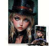 Rompecabezas Steampunk de 1000 Piezas con Retrato de Mujer para Adultos, Juguete para ejercitar la Mente, diseño de Ocio Suave, Regalo de Temporada 50x75cm