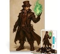 Rompecabezas Steampunk de 1000 Piezas de Mago con Fuego Verde para Adultos y Adolescentes Mejora la Memoria Ligero y Relajante Corte preciso Un Regalo Encantador 38x52cm