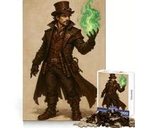 Rompecabezas Steampunk de 1000 Piezas de Mago con Fuego Verde para Adultos y Adolescentes Mejora la Memoria Ligero y Relajante Corte preciso Un Regalo Encantador 38x26cm
