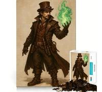 Rompecabezas Steampunk de 1000 Piezas de Mago con Fuego Verde para Adultos y Adolescentes Mejora la Memoria Ligero y Relajante Corte preciso Un Regalo Encantador 50x75cm