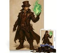 Rompecabezas Steampunk de 1000 Piezas de Mago con Fuego Verde para Adultos y Adolescentes Mejora la Memoria Ligero y Relajante Corte preciso Un Regalo Encantador 50x75cm