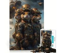 Rompecabezas Steampunk de Ardillas Voladoras de 1000 Piezas para Adultos Juguete para ejercitar la Mente Diversión compartida Arte de Corte preciso Exhibición 50x75cm