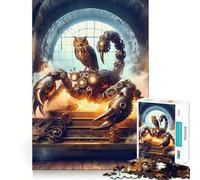 Rompecabezas Steampunk de Búho Escorpión Máquina de 1000 Piezas para Adolescentes Juguete de lógica Mental Tiempo Libre Bordes Finos 50x75cm