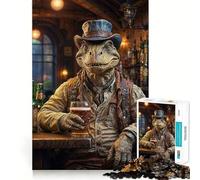 Rompecabezas Steampunk de Cerveza Artesanal y Dinosaurios para Adolescentes, 1000 Piezas, Juguete de lógica Mental, Alivio del estrés, Corte Firme, Regalo de Santa Claus 38x26cm