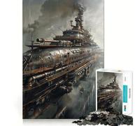 Rompecabezas Steampunk de Dirigible de 1000 Piezas para Adolescentes Juguete para estimular la lógica y Relajarse Artículo Coleccionable Bordes Afilados 38x26cm