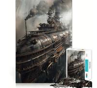 Rompecabezas Steampunk de dirigible de 1000 Piezas para Adolescentes Mejora la Memoria Tiempo Libre Diseño de Corte sólido Artículo de Papá Noel 50x75cm