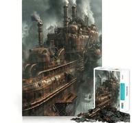 Rompecabezas Steampunk de dirigible para Adolescentes, 1000 Piezas, Juguete de lógica Fina, pasatiempo Tranquilo, Pieza de colección de Arte de Bordes limpios 38x52cm