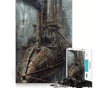 Rompecabezas Steampunk de dirigible para Adolescentes, 1000 Piezas, Juguete Inteligente, Tiempo Libre, Corte preciso, Regalo de Temporada 38x52cm
