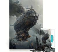 Rompecabezas Steampunk de dirigible para Adultos, 1000 Piezas, fortalece la Memoria, Calma, Limpieza, Bordes definidos, artículo de colección 50x75cm