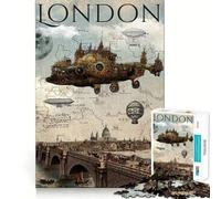 Rompecabezas Steampunk de Londres para Adolescentes, 1000 Piezas, Actividad para ejercitar la Mente en casa, Bordes precisos, Regalo Festivo 38x52cm