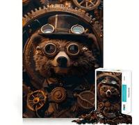 Rompecabezas Steampunk de Oso Animal de 1000 Piezas para Adultos, Juguete de lógica Mental, antiestrés, Corte Firme, Regalo increíble 38x26cm