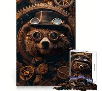 Rompecabezas Steampunk de Oso Animal de 1000 Piezas para Adultos, Juguete de lógica Mental, antiestrés, Corte Firme, Regalo increíble 38x26cm