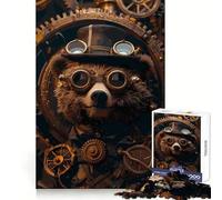 Rompecabezas Steampunk de Oso Animal para Adultos, 1000 Piezas, Juguete para ejercitar la Mente, diseño de Ocio Suave, Regalo de Temporada 50x75cm
