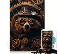 Rompecabezas Steampunk de Oso Animal para Adultos, 1000 Piezas, Juguete para ejercitar la Mente, diseño de Ocio Suave, Regalo de Temporada 50x75cm