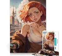 Rompecabezas Steampunk de una Mujer Anime Sexy, 1000 Piezas, para Adultos, Juguete para ejercitar la Mente, diversión compartida, Arte de Corte preciso 38x52cm