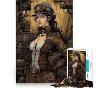 Rompecabezas Steampunk Girl de 1000 Piezas para Adolescentes Juguete de lógica Clara Pasatiempo Tranquilo Corte Perfecto Regalo clásico 38x26cm