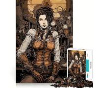 Rompecabezas Steampunk Girl de 1000 Piezas para Adolescentes Mejora la Memoria Tiempo Libre Diseño de Corte sólido Artículo de Papá Noel 38x52cm