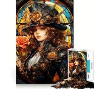Rompecabezas Steampunk Girl de 1000 Piezas para Adultos Juguete Inteligente, Divertido y silencioso Corte preciso 50x75cm