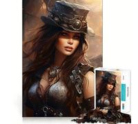 Rompecabezas Steampunk Girl de 1000 Piezas para Adultos y Adolescentes Mejora la Memoria Ligero y Relajante Corte preciso Un Regalo Encantador 50x75cm