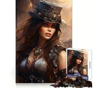 Rompecabezas Steampunk Girl de 1000 Piezas para Adultos y Adolescentes Mejora la Memoria Ligero y Relajante Corte preciso Un Regalo Encantador 50x75cm