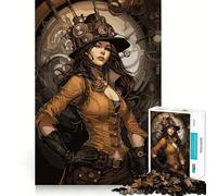 Rompecabezas Steampunk Girl para Adolescentes, 1000 Piezas, Juguete de lógica Fina, pasatiempo Tranquilo, Pieza de colección de Arte de Bordes limpios 38x52cm